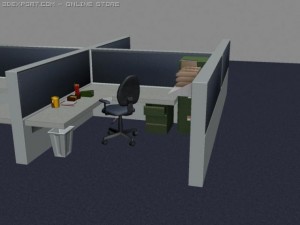 office cubicle pack 3D 모델