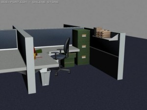 office cubicle pack 3D 모델