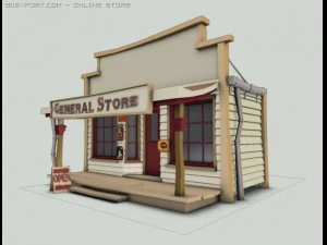 gevel van een algemene winkel 3D Model