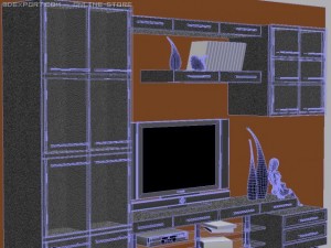 tv stend white leather Modèle 3D