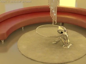 диван и стол 3D Модель