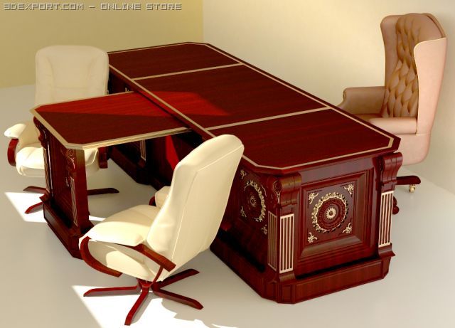 office table 3D Model .c4d .max .obj .3ds .fbx .stl .blend 
