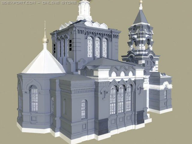 russian church 3D Model .c4d .max .obj .3ds .fbx .stl .blend 