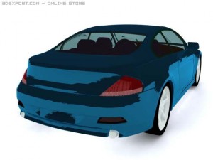 bmw 6 series blue 3D 모델