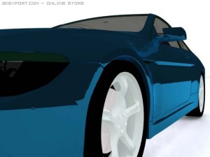 bmw 6 series blue 3D 모델