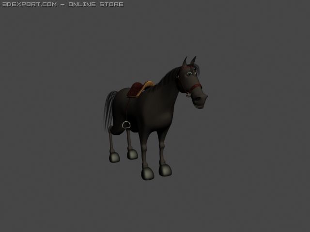 the animated cartoon horse 3D मॉडल .c4d .max .obj .3ds .fbx .stl .blend 