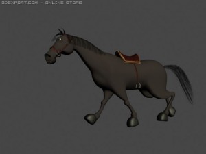 the animated cartoon horse 3D मॉडल