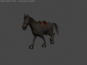 the animated cartoon horse 3D मॉडल