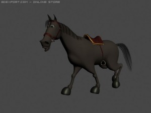 the animated cartoon horse 3D मॉडल