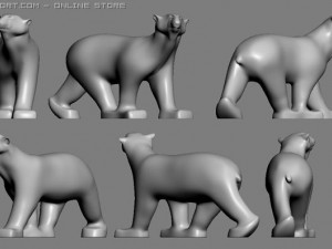 bear walking 3Dモデル