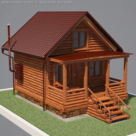 summer cottage 3D Model .c4d .max .obj .3ds .fbx .stl .blend 