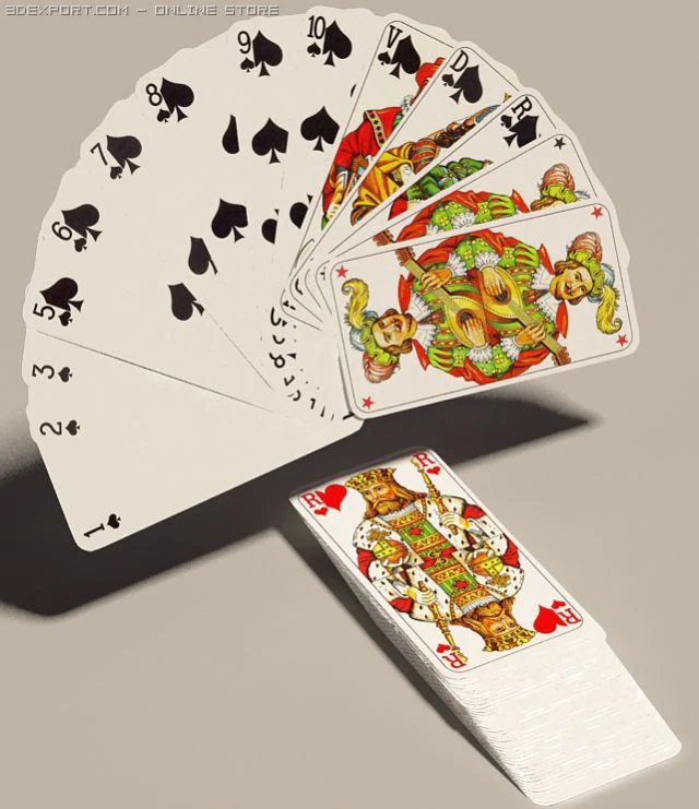 playing cards 3D Model .c4d .max .obj .3ds .fbx .stl .blend 
