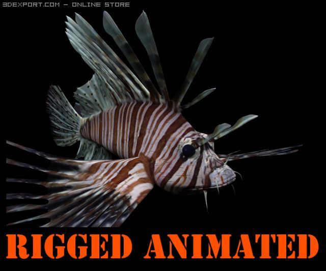 lionfish Modelo 3D .c4d .max .obj .3ds .fbx .stl .blend 