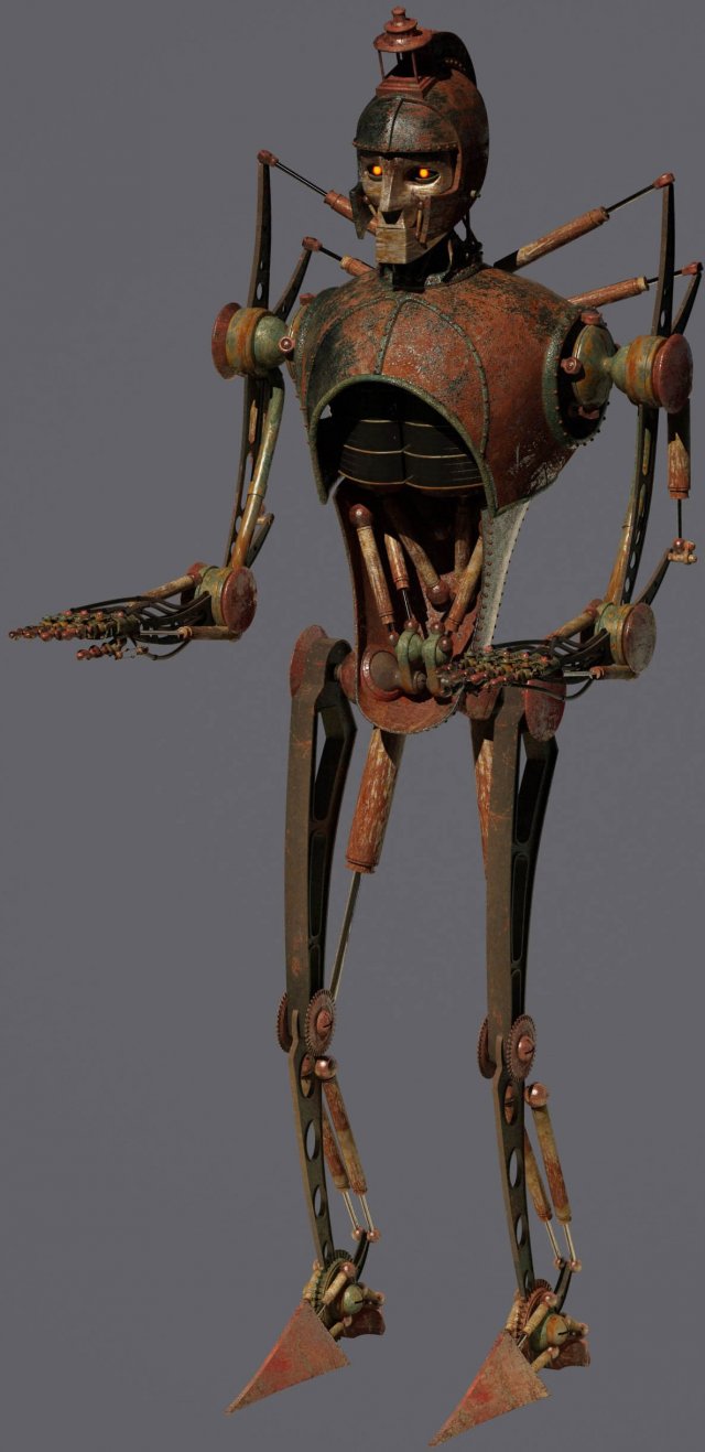 old robot 3D 模型 .c4d .max .obj .3ds .fbx .stl .blend 
