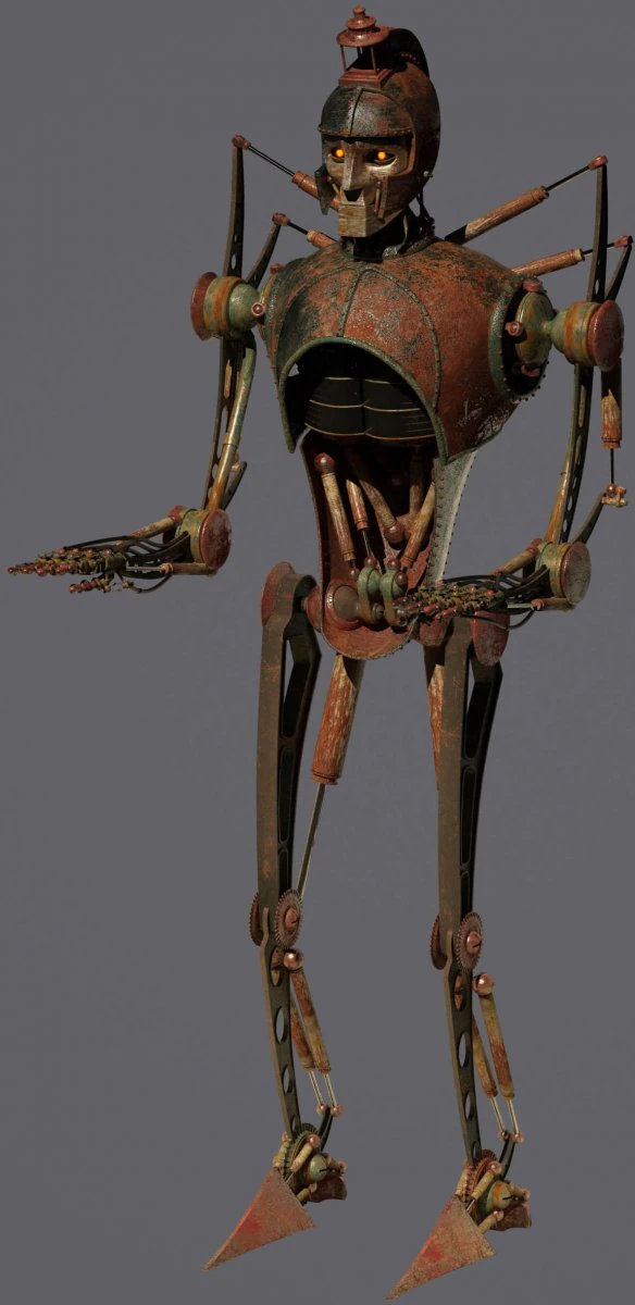 old robot 3D Model .c4d .max .obj .3ds .fbx .stl .blend 