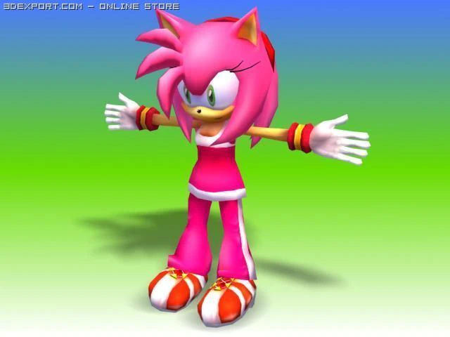 amy rose sonic riders lowpoly 3D Model .c4d .max .obj .3ds .fbx .stl .blend