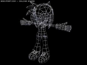 amy rose sonic riders lowpoly 3D Model