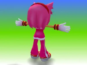 amy rose sonic riders lowpoly 3D Model