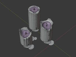 3d cylindrical candle model - type 001 - special sequence of burning stages - movie and game ready 3D Model