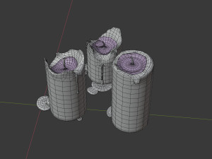 3d cylindrical candle model - type 001 - special sequence of burning stages - movie and game ready 3D Model