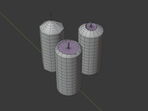 3d cylindrical candle model - type 001 - special sequence of burning stages - movie and game ready 3D Model