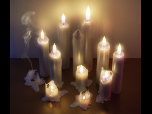 3d cylindrical candle model - type 002 - special sequence of melting stages - movie and game ready 3D मॉडल