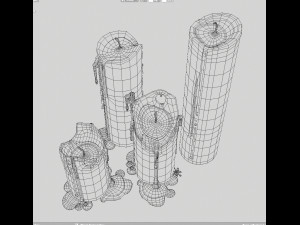 3d cylindrical candle model - type 002 - special sequence of melting stages - movie and game ready Modello 3D