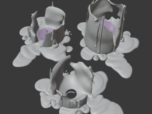 3d cylindrical candle model - type 002 - special sequence of melting stages - movie and game ready Modello 3D