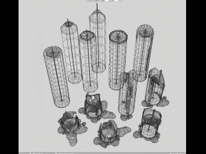 3d cylindrical candle model - type 002 - special sequence of melting stages - movie and game ready Modello 3D
