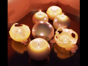3d spherical candle model - type 003 - special sequence of life stages - movie and game ready 3D मॉडल