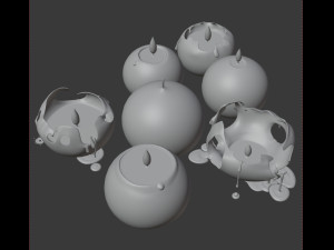 3d spherical candle model - type 003 - special sequence of life stages - movie and game ready Modello 3D