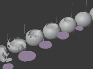 3d spherical candle model - type 003 - special sequence of life stages - movie and game ready Modello 3D