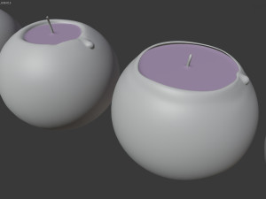 3d spherical candle model - type 003 - special sequence of life stages - movie and game ready Modello 3D