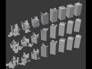 3d square box candle model - type 004 - special sequence of shortening stages - movie and game ready Modello 3D