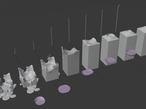 3d square box candle model - type 004 - special sequence of shortening stages - movie and game ready Modello 3D