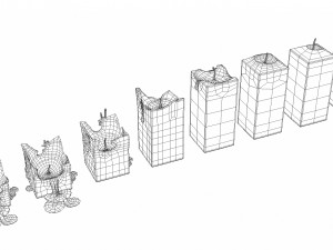 3d square box candle model - type 004 - special sequence of shortening stages - movie and game ready Modello 3D