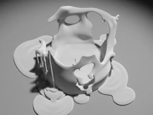 3D-Kerze geschmolzenes Modell 001 &ndash; bereit f&uuml;r Film und Spiel 3D Modell