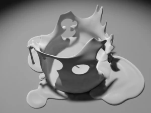 3d candle melted model 001 - movie and game ready 3D Model