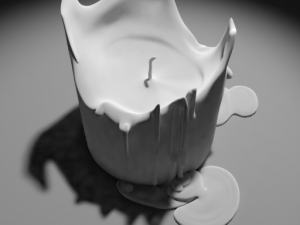 3d candle melting model 003 - movie and game ready 3D Model