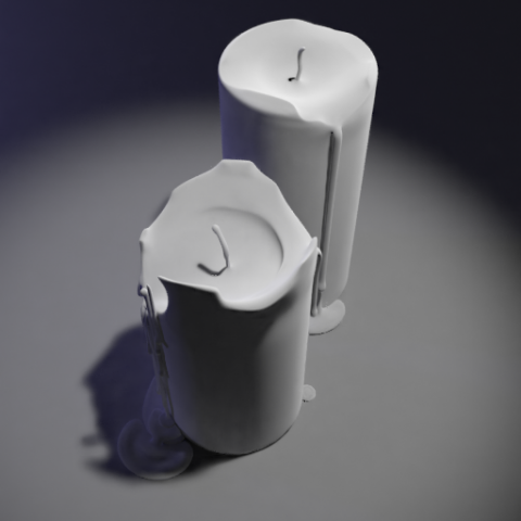 3d candle model 005 - movie and game ready 3D Model .c4d .max .obj .3ds .fbx .stl .blend 