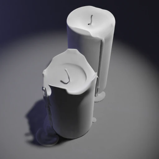 3d candle model 005 - movie and game ready 3D Model .c4d .max .obj .3ds .fbx .stl .blend 