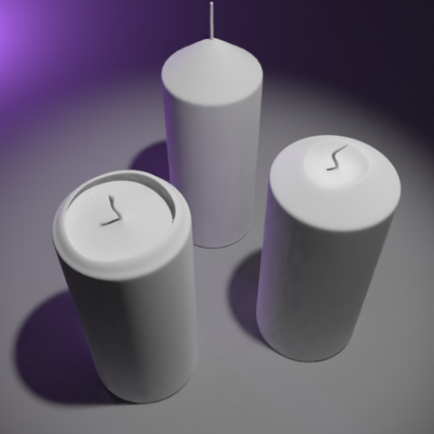 3d candle model 006 - movie and game ready Modello 3D .c4d .max .obj .3ds .fbx .stl .blend 