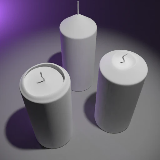 3d candle model 006 - movie and game ready 3D Model .c4d .max .obj .3ds .fbx .stl .blend 