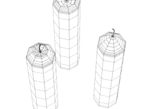 3d candle model 013 - movie and game ready Modèle 3D