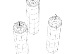 3d candle model 013 - movie and game ready 3D Model