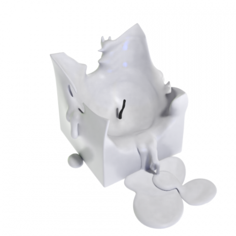3d candle melting model 021 - movie and game ready 3D Model .c4d .max .obj .3ds .fbx .stl .blend 