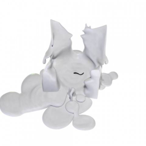 3d candle melted model 022 - movie and game ready Model 3D .c4d .max .obj .3ds .fbx .stl .blend 