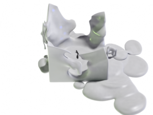 3d candle melted model 022 - movie and game ready Model 3D
