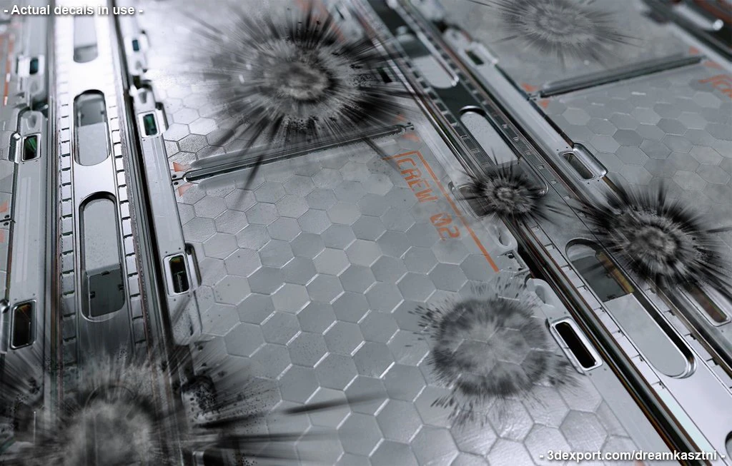 Explosion ground damage decals - pack 2 CG Textures .c4d .max .obj .3ds .fbx .stl .blend 