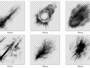 Scorch laser projectile damage decals - pack 1 CG Textures